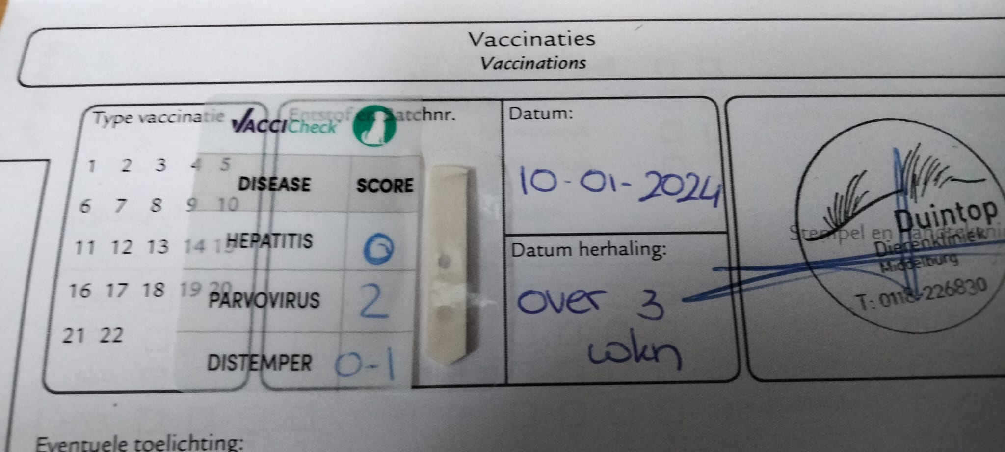 Titeren of vaccineren